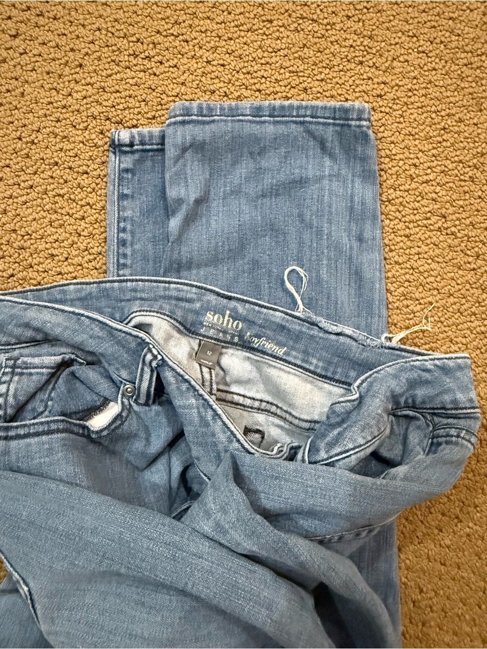 Soho Light Blue Distressed Boyfriend Jeans - Picture 6 of 7